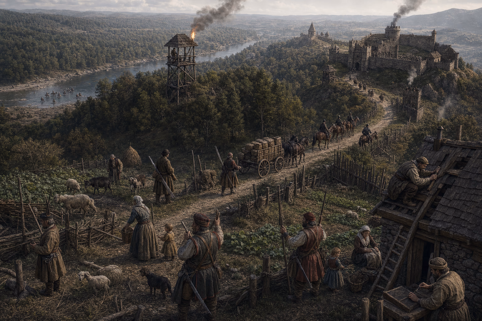 A Croatian frontier landscape connects a military family’s field to a beacon, powder road, magazine and stone fortress.